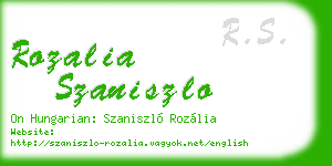 rozalia szaniszlo business card